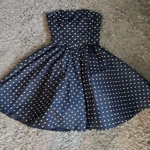 Cardiere et Cie Blue and white polka dot dress